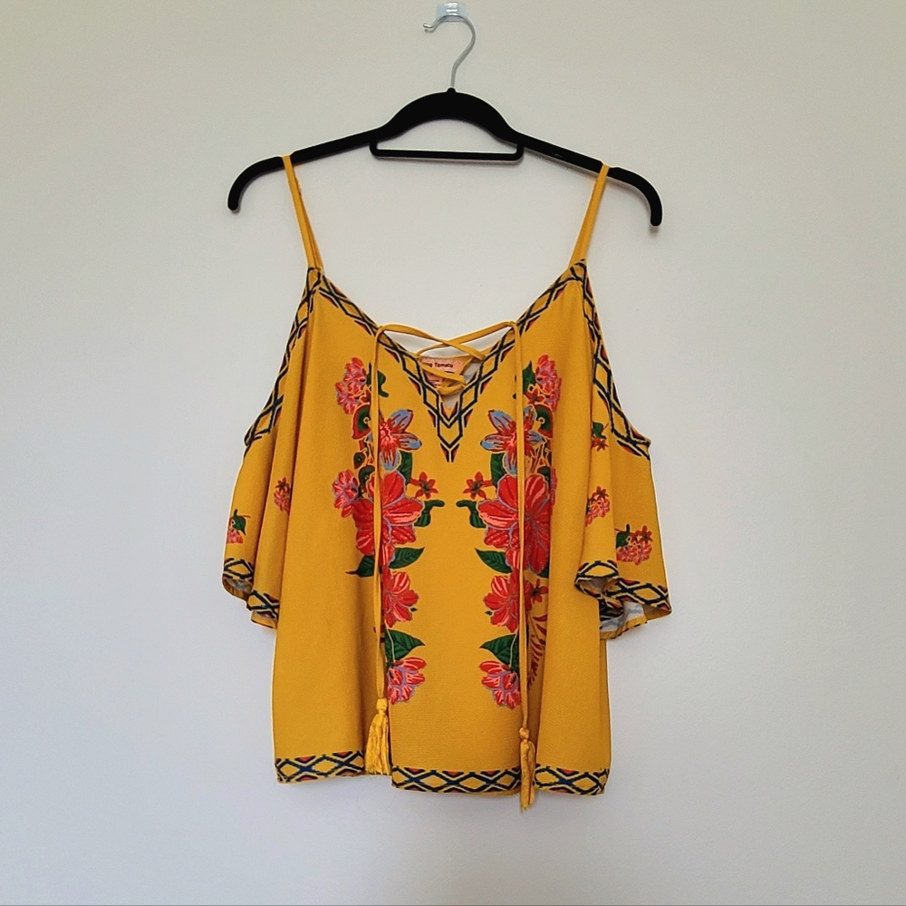 Flying Tomato | Cold Shoulder Floral Bell Sleeve